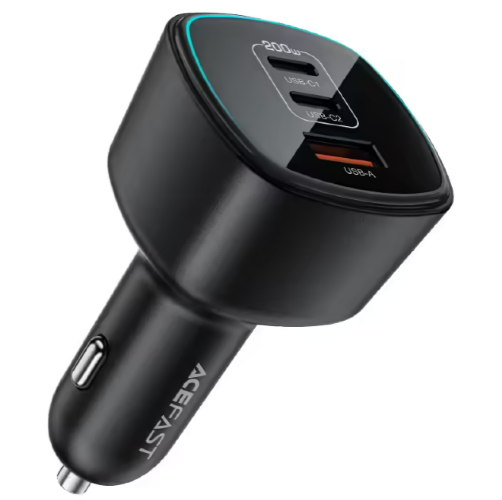 Автомобильное зарядное устройство ACEFAST B18 200W(2USB-C+USB-A) fast car charger Black