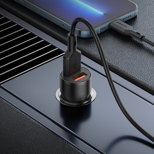 Автомобильное зарядное устройство Borofone BZ19 Wisdom, 2*USB - Черный