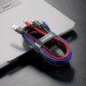 Кабель Baseus Fast 4-in-1 Cable For lightning+Type-C(2)+Micro 3.5A 1.2M (CA1T4-B01) - Black