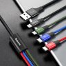 Кабель Baseus Fast 4-in-1 Cable For lightning+Type-C(2)+Micro 3.5A 1.2M (CA1T4-B01) - Black