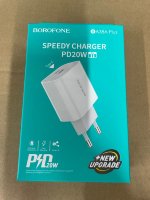 Сетевой адаптер Borofone BA38A Plus Speedy USB-C 20W