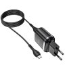 Сетевой адаптер hoco N4 Aspiring dual port charger set (for Micro) (EU) - Черный