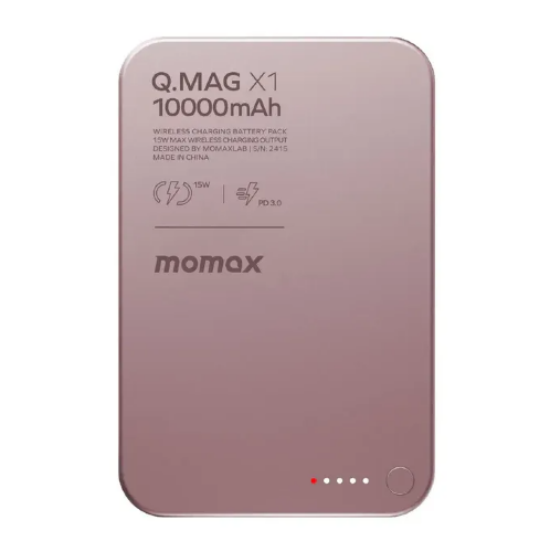 Внешний аккумулятор MOMAX Q.Mag X Magnetic wireless Batter Pack (10000mAh)(IP117AP) - Pink