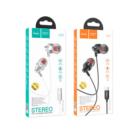 Наушники hoco M90 Delight Type-C wired digital earphone with microphone - White