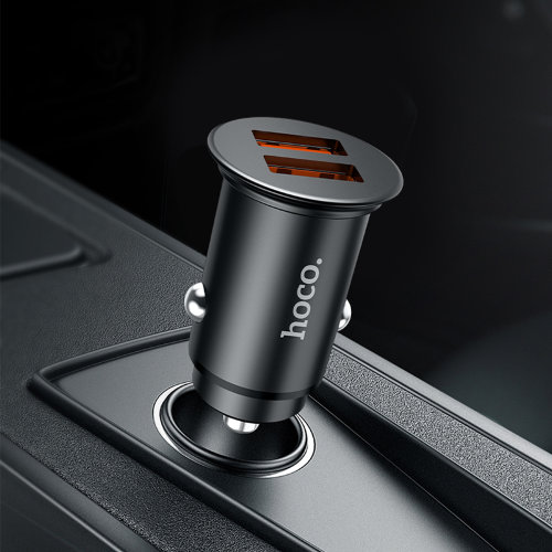 Автомобильное ЗУ hoco NZ1 Developer 36W dual port QC3.0 car charger set (Micro) Black