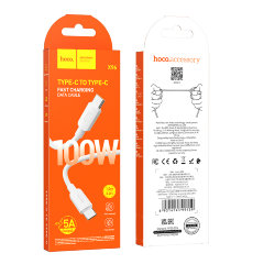 Кабель Hoco X96 hyper 100W fast charging data cable type-c to type-c - White