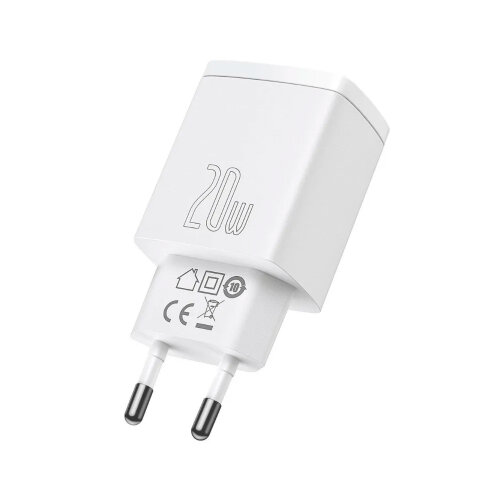 Сетевой адаптер BASEUS Cube Fast Charger C+U 20W EU - Moon White (P10111403213-00)