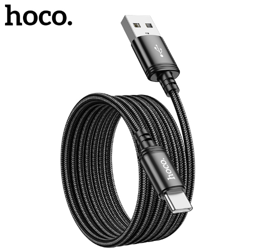 Кабель HOCO X89 Wind charging data cable Type-c (L=2M) (packaged) Black