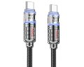 Кабель Hoco U122 Lantern transparent discovery edition 60W charging data cable Type-c to Type-c - Черный