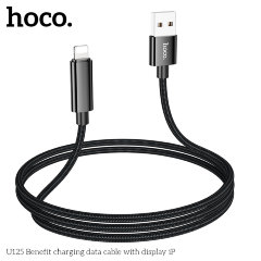 Кабель Hoco U125 Benefit charging data cable with display IP - Black