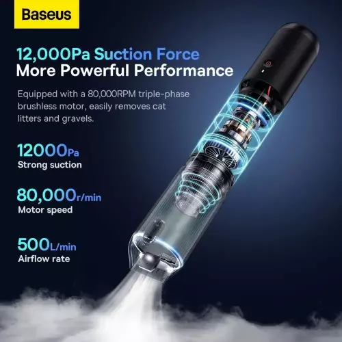 Автомобильный пылесос Baseus A3lite Car Vacuum Cleaner - Black (VCAQ050001)