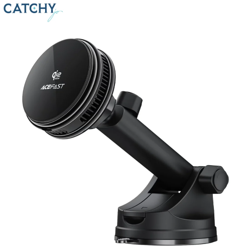 Автомобильный держатель с беспроводной зарядкой ACEFAST D67 QI2 25W cooling wireless charging car holder with suction cup - Black