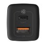 Зарядное устройство Baseus GaN2 lite USB+USB-C, 3A, 65W - Черный (CCGAN2L-B01)