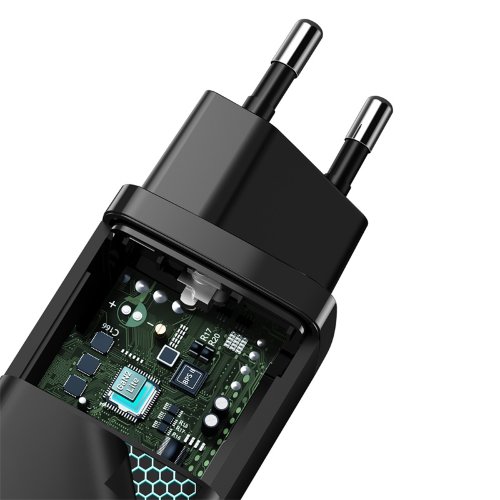 Зарядное устройство Baseus GaN2 lite USB+USB-C, 3A, 65W - Черный (CCGAN2L-B01)