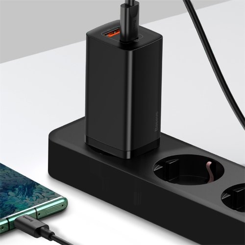 Зарядное устройство Baseus GaN2 lite USB+USB-C, 3A, 65W - Черный (CCGAN2L-B01)