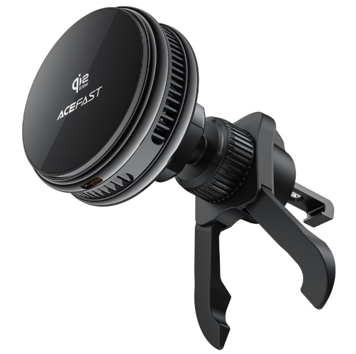 Автомобильный держатель с беспроводной зарядкой ACEFAST D66 QI2 25W cooling wireless charging car holder for air vent - Black