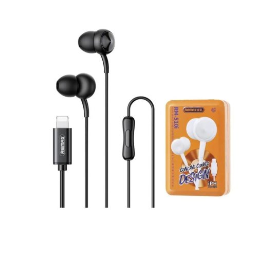 Наушники Remax siley series IPH Wired earphone for music & call RM-510i - Black