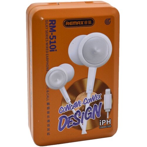 Наушники Remax siley series IPH Wired earphone for music & call RM-510i - White