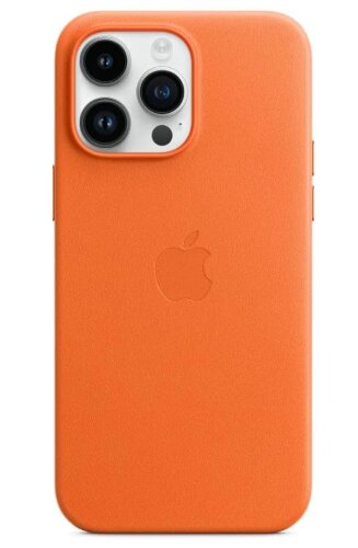 Чехол leather case magsafe for iPhone 14 Pro Max (6.7) - Orange
