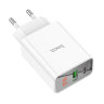 Зарядка Hoco C100A PD20W+QC3.0 charger with digital display(EU) - White