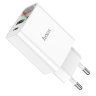 Зарядка Hoco C100A PD20W+QC3.0 charger with digital display(EU) - White