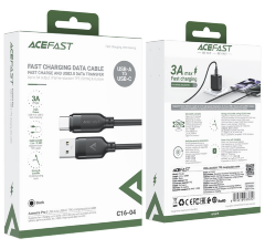 Кабель AceFast C16-04 USB-A to USB-C TPE charging data, Black
