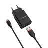Сетевой адаптер Borofone BA20A Sharp single port charger set (Micro) (EU) - Черный