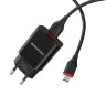 Сетевой адаптер Borofone BA20A Sharp single port charger set (Micro) (EU) - Черный