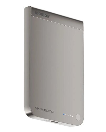 Внешний аккумулятор MOMAX 1-Power S.Pass (5000mAh) Magnetic wireless Battery Pack(IP161Q2CNL) Titanium