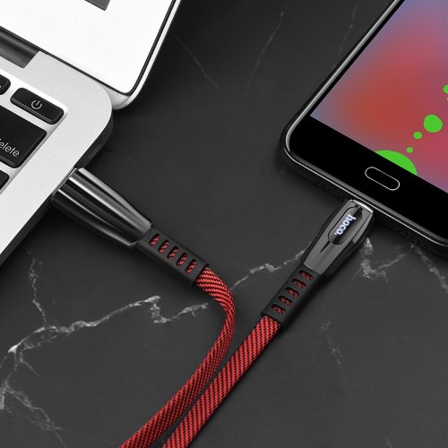 Кабель hoco U70 Splendor charging data cable for Micro - Red