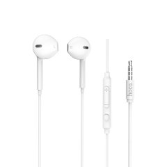 Наушники hoco M55 Memory sound wire control earphones with mic - White