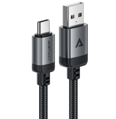 Сетевой Адаптер ACEFAST C21-04 USB-A to USB-C fantasy color series braided charging data cable ,Black
