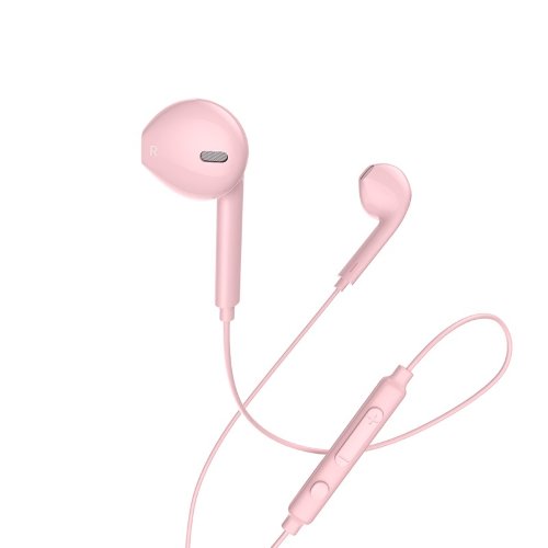 Наушники hoco M55 Memory sound wire control earphones with mic - Pink