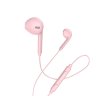 Наушники hoco M55 Memory sound wire control earphones with mic - Pink