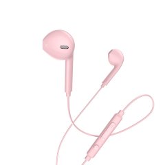 Наушники hoco M55 Memory sound wire control earphones with mic - Pink