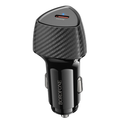 Авто ЗУ BOROFONE BZ31B Solid single-port PD30W car charger Black