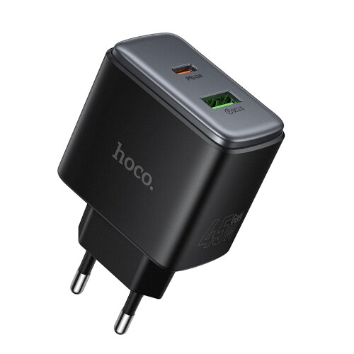 Сетевое зарядное устройство HOCO C158A PD45W charger EU Black
