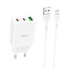 Зарядка Hoco C99A PD20W+QC3.0 three-port(2C1A) charger set(Micro)(EU) - White