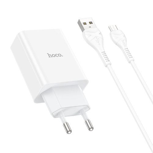 Зарядка Hoco C99A PD20W+QC3.0 three-port(2C1A) charger set(Micro)(EU) - White