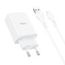 Зарядка Hoco C99A PD20W+QC3.0 three-port(2C1A) charger set(Micro)(EU) - White