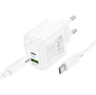 Сетевое зарядное устройство HOCO CS112A Lounge PD30W+QC3.0 charger set(Type-C to Type-C)(EU) - White