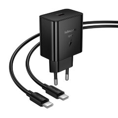 Зарядное устройство HOCO N77 Star single port PD45W charger set(C to C)(EU) Black