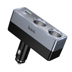 Автомобильное зарядное устройство HOCO Z65B Smart dual cigarette lighter(PD48W/1A1C) car charger - Black