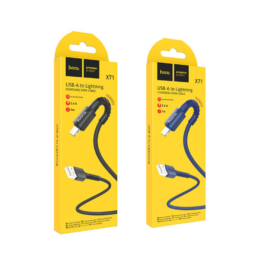Кабель hoco X71 Especial charging data cable for Lightning - Черный
