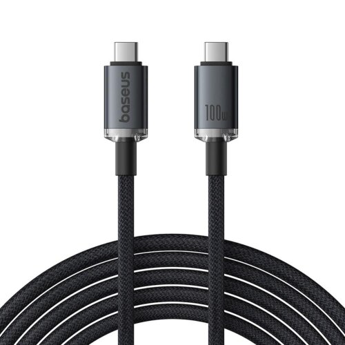 Кабель BASEUS Crystal Shine USB3.2 Full Featured Fast Charging Data Cable USB-C to USB-C 100W 1.5m 20GB - Cluster Black (P10318204111-00)