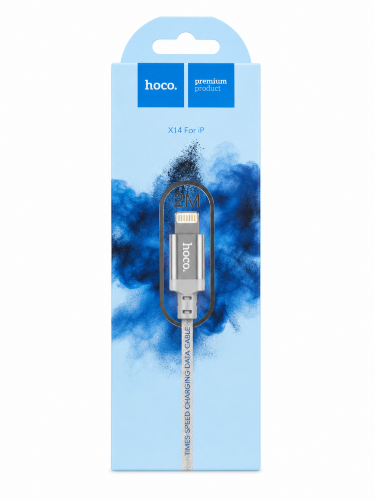 Кабель Hoco X14 Double speed charging data cable IP(L=2M) White