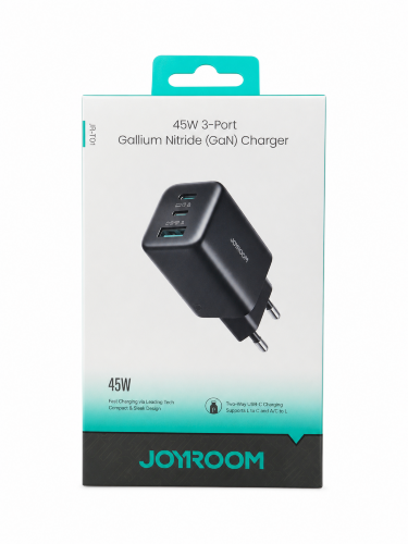 Зарядное устройство JOYROOM JR-T01 45W 3-port GaN charger-White (EU)