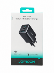 Зарядное устройство JOYROOM JR-T01 45W 3-port GaN charger-White (EU)