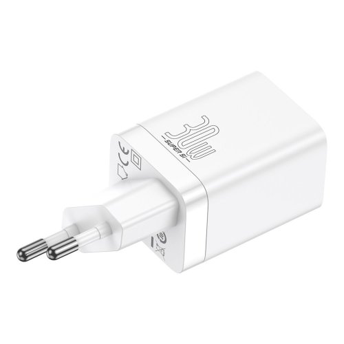 Сетевой адаптер Baseus Super Si Pro Quick Charger C+U 30W EU (CCSUPP-E02) - White
