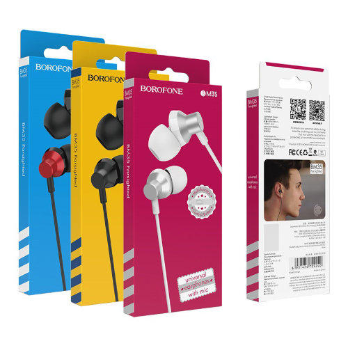 Наушники Borofone Wired earphones BM35 Farsighted - White